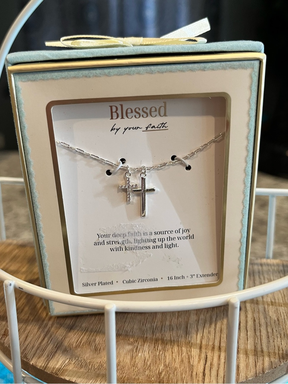 Blessed by Your Faith Silver Plated Necklace New
